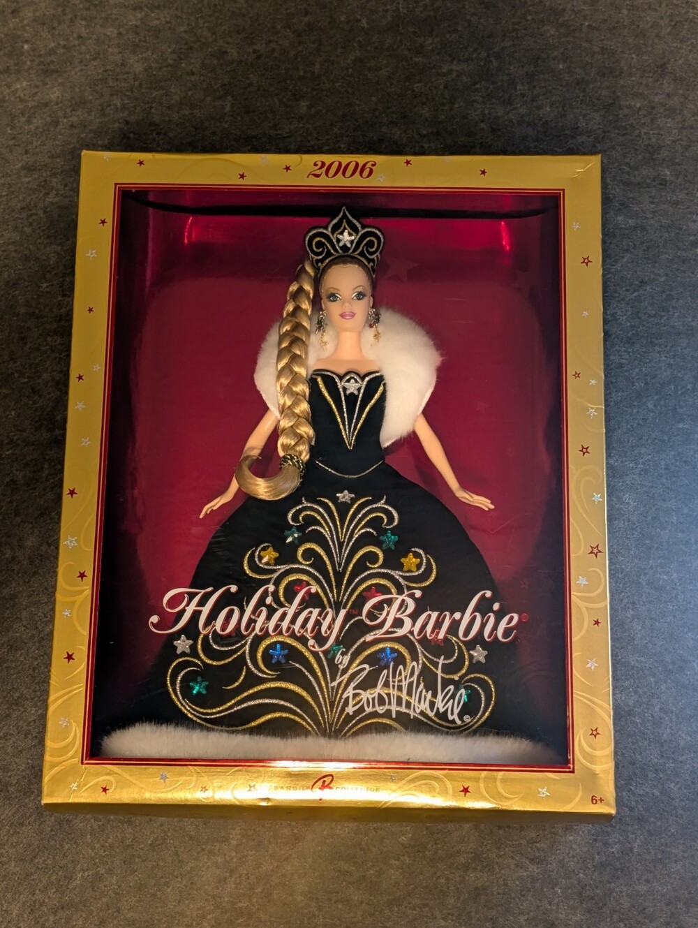 HOLIDAY BARBIE COLLECTOR 2006 BY BOB MACKIE BLACK DRESS DOLL CHRISTMAS NRFB